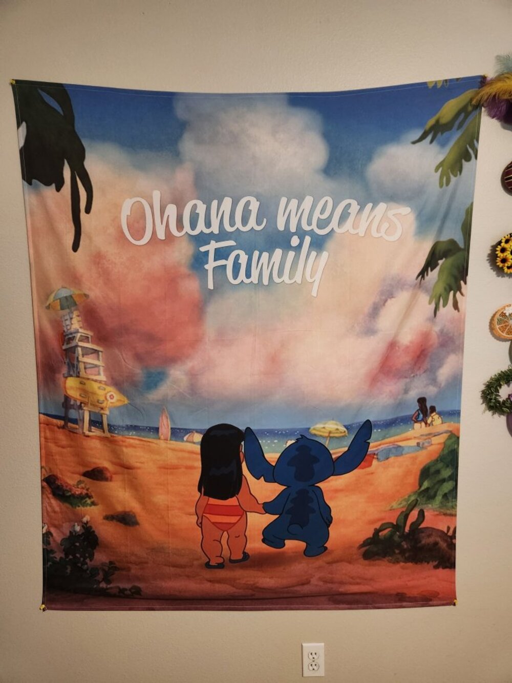 Disney's Ohana Means Family Lilo and Stitch wall tapestry-SIZE 60" X 50"